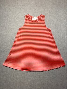 Anthropologie Puella Striped Swing Tank Top Red Gray Sleeveless Tunic Size XS